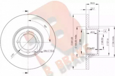 R BRAKE 78rbd20751 -  Тормозной диск